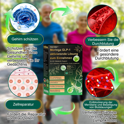 TOOYES® Meglutid GLP-1 aktivierende orale Lösung – Moringa • NAD+ • Yerba Mate – Natürliche Unterstützung für Gewichtsabnahme, Anti-Aging & Zuckerstoffwechsel